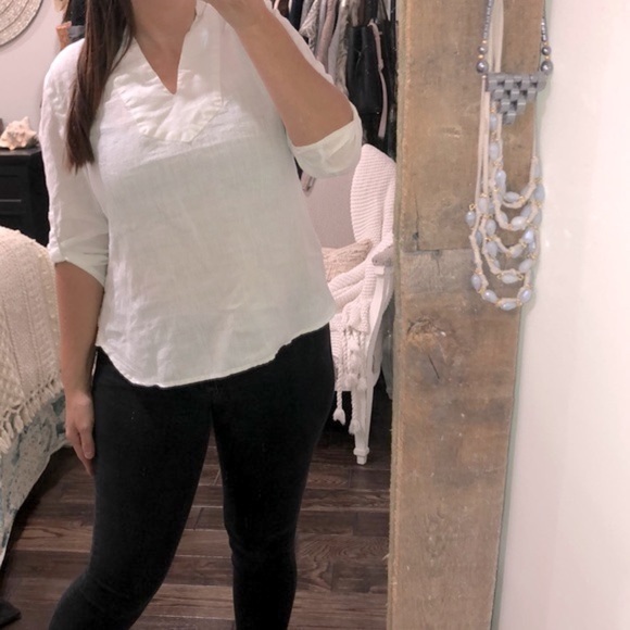 Cynthia Rowley size medium white linen top - Picture 1 of 5
